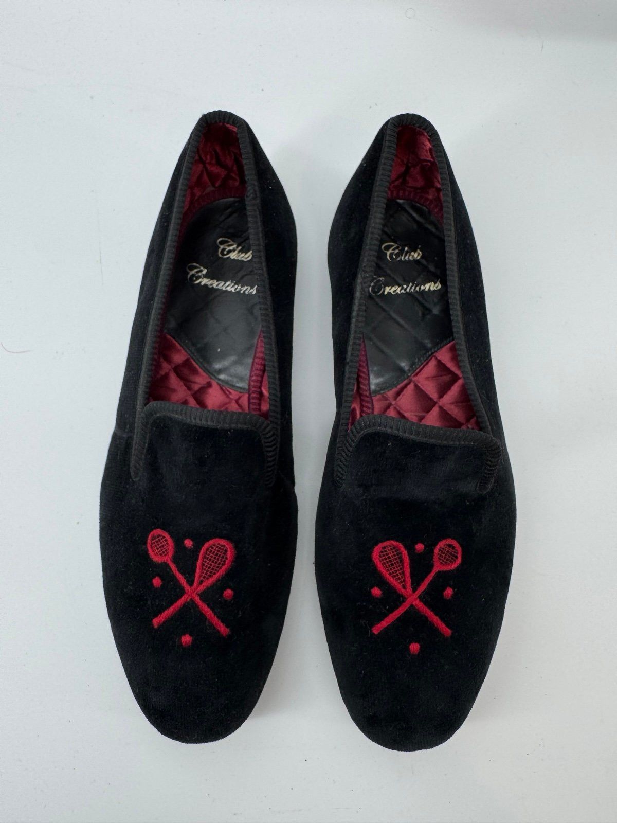 Other Mens Club Created Hand Made England Black Velvet Quilted Li Size US 8 / EU 41 - 1 Thumbnail