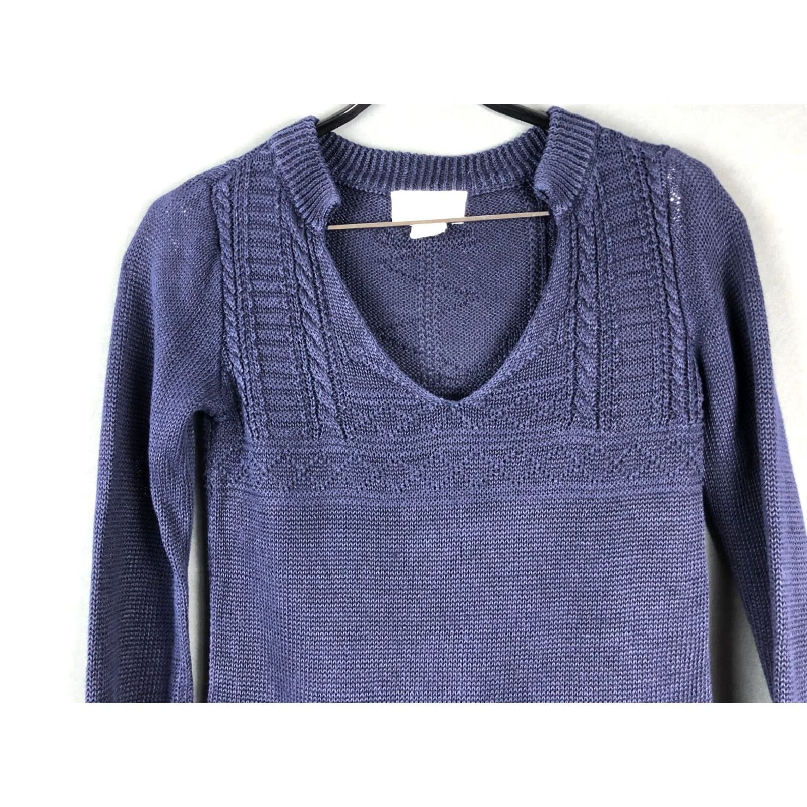 Vintage Denim & Supply Ralph Lauren Pullover Linen Dark Blue Women's XS Shirt XS Blue Classic Casual Knit Linen Pullover Size XS / US 0-2 / IT 36-38 - 3 Thumbnail