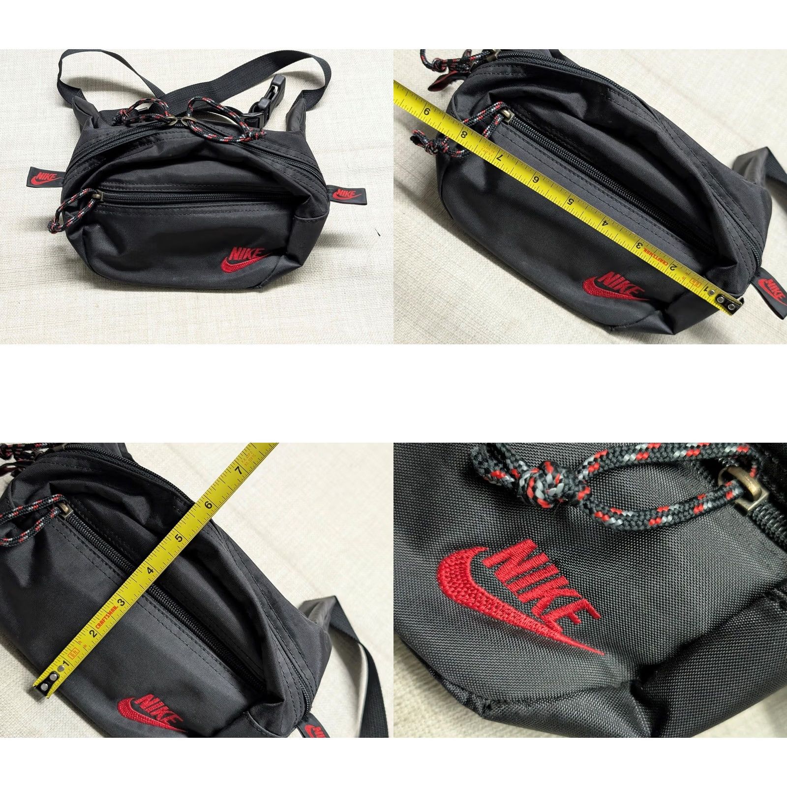 Nike VINTAGE NIKE fanny pack BACKPACK belts bag Nylon Bulls JORDAN black red 1990s 1993 1994 Mens Size ONE SIZE - 8 Thumbnail
