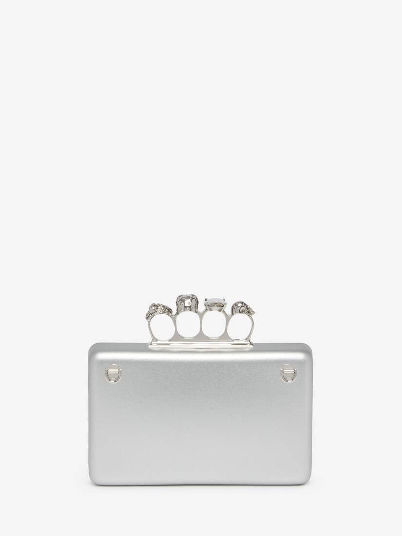 Alexander McQueen o1w1db10725 Size:OS/The knuckle Twisted Clutch in Silver Size ONE SIZE - 2 Thumbnail