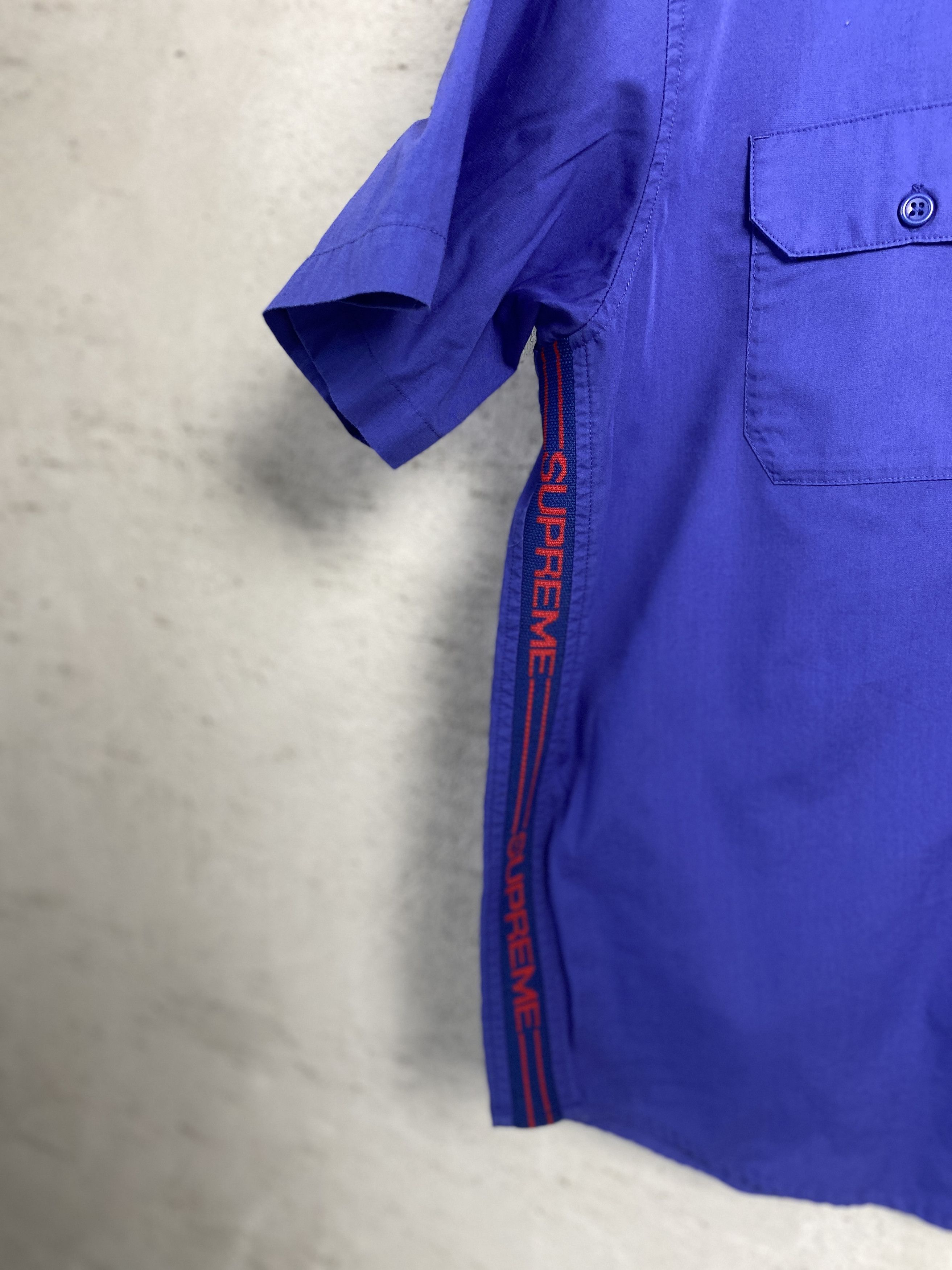 Supreme Supreme Logo Rib Short sleeve work shirt SS21 Dusty Royal Size US M / EU 48-50 / 2 - 3 Thumbnail