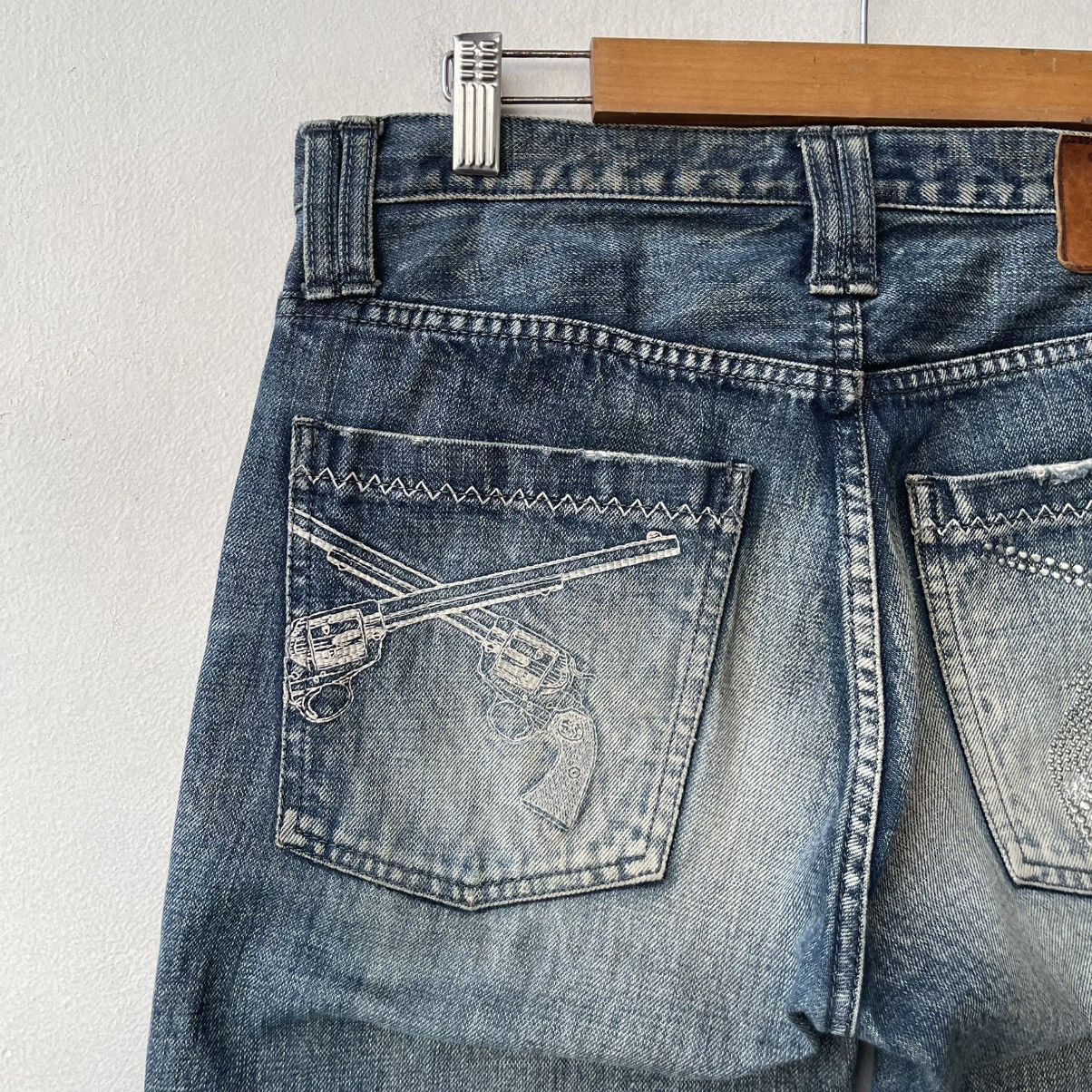 roarguns Flared Roar Guns Swarovski Crystal Pistols Thrashed Denim Size US 32 / EU 48 - 15 Thumbnail