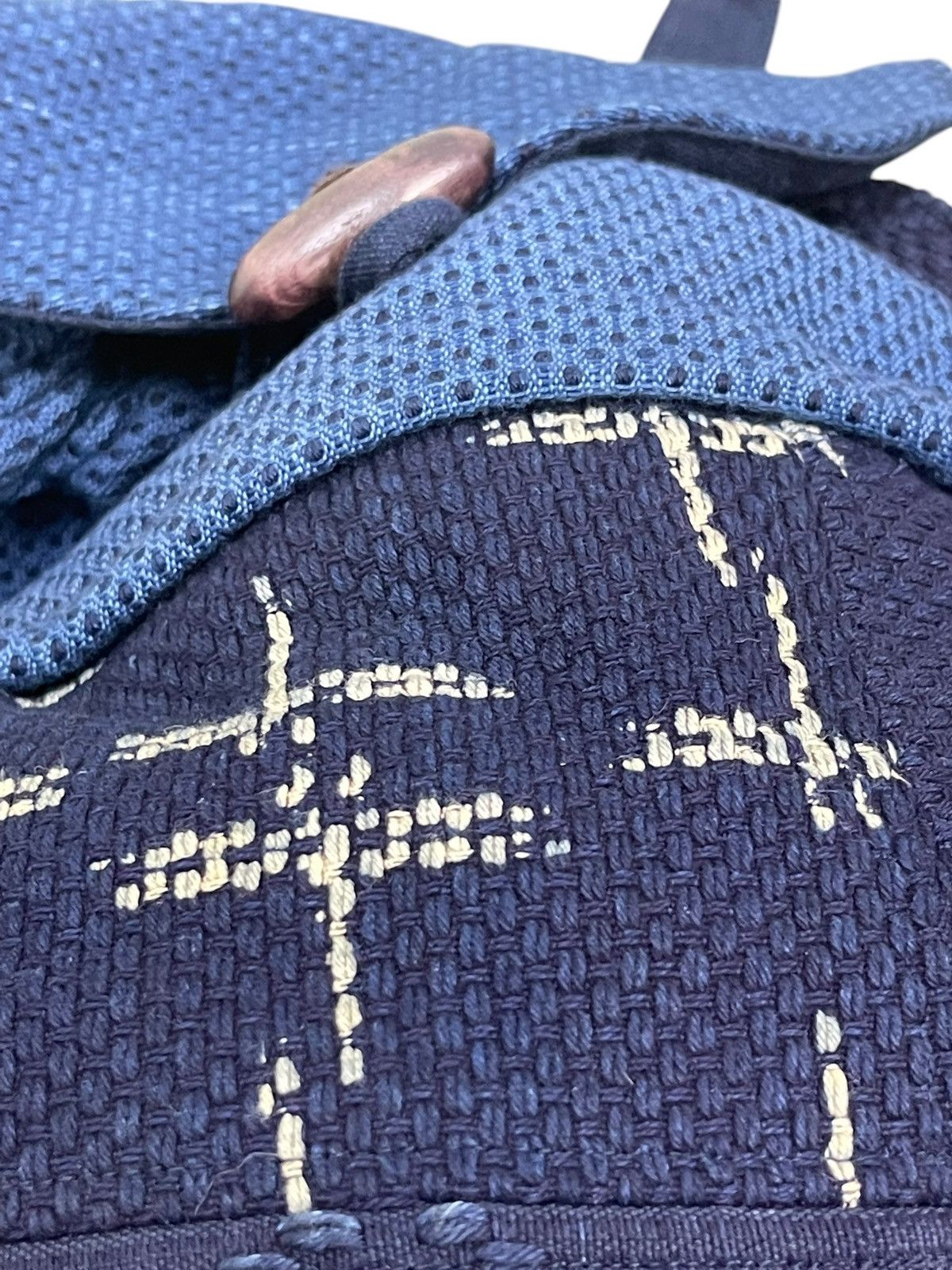 Handmade Indigo Blue Japan Craft Woven Sashiko Backpack Bag 1🟩5 Size ONE SIZE - 9 Thumbnail