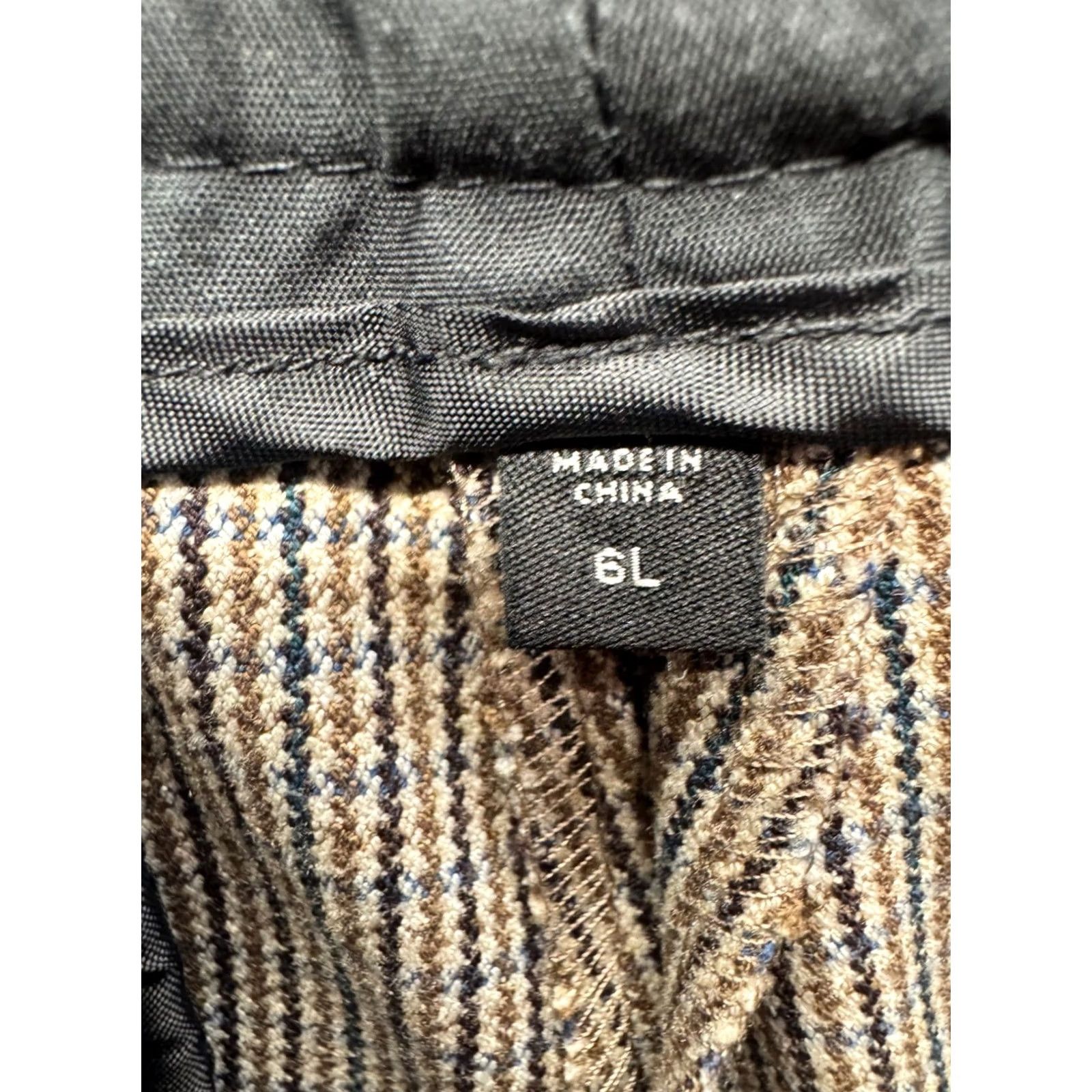 Express Express Editor Wide Leg Pants Womens 6L Beige Black Houndstooth Dress Pants Vintage No Size 28" / US 6 / IT 42 - 4 Thumbnail