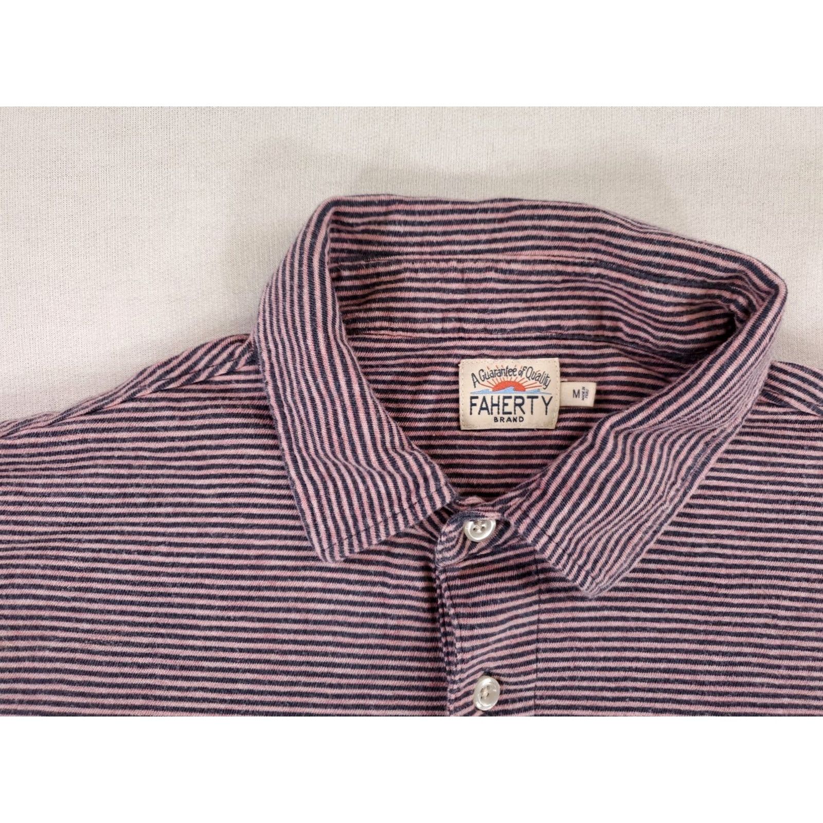 Faherty Faherty Polo Shirt Purple Black Stripped Short Sleeve Mens M Size US M / EU 48-50 / 2 - 3 Thumbnail