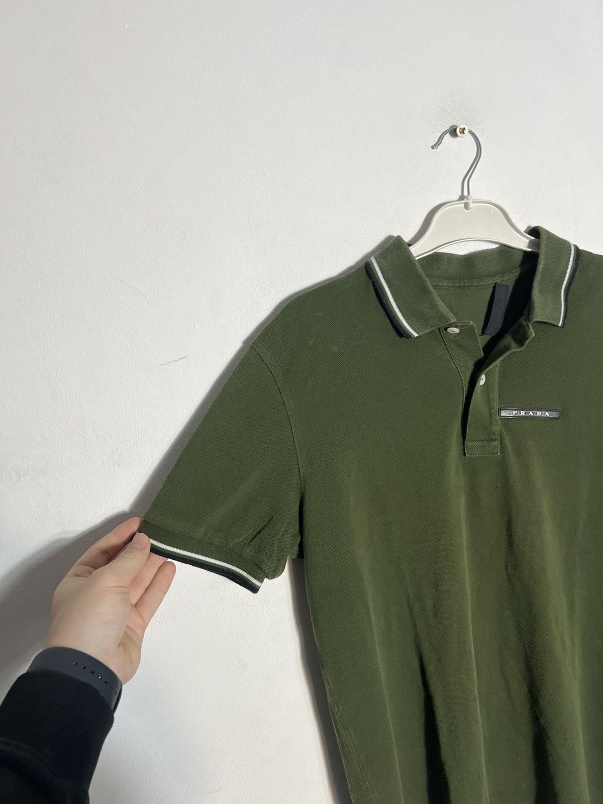 Prada Prada Polo T Shirt tee Green black logo Size US M / EU 48-50 / 2 - 2 Thumbnail