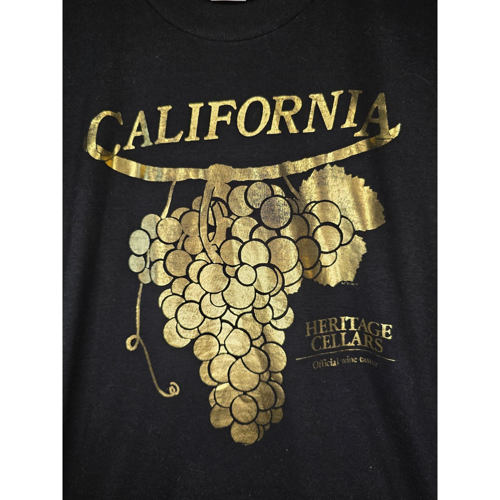 Jerzees × Vintage Vintage Wine Shirt California Heritage Cellars M Black Tee Size US M / EU 48-50 / 2 - 2 Thumbnail