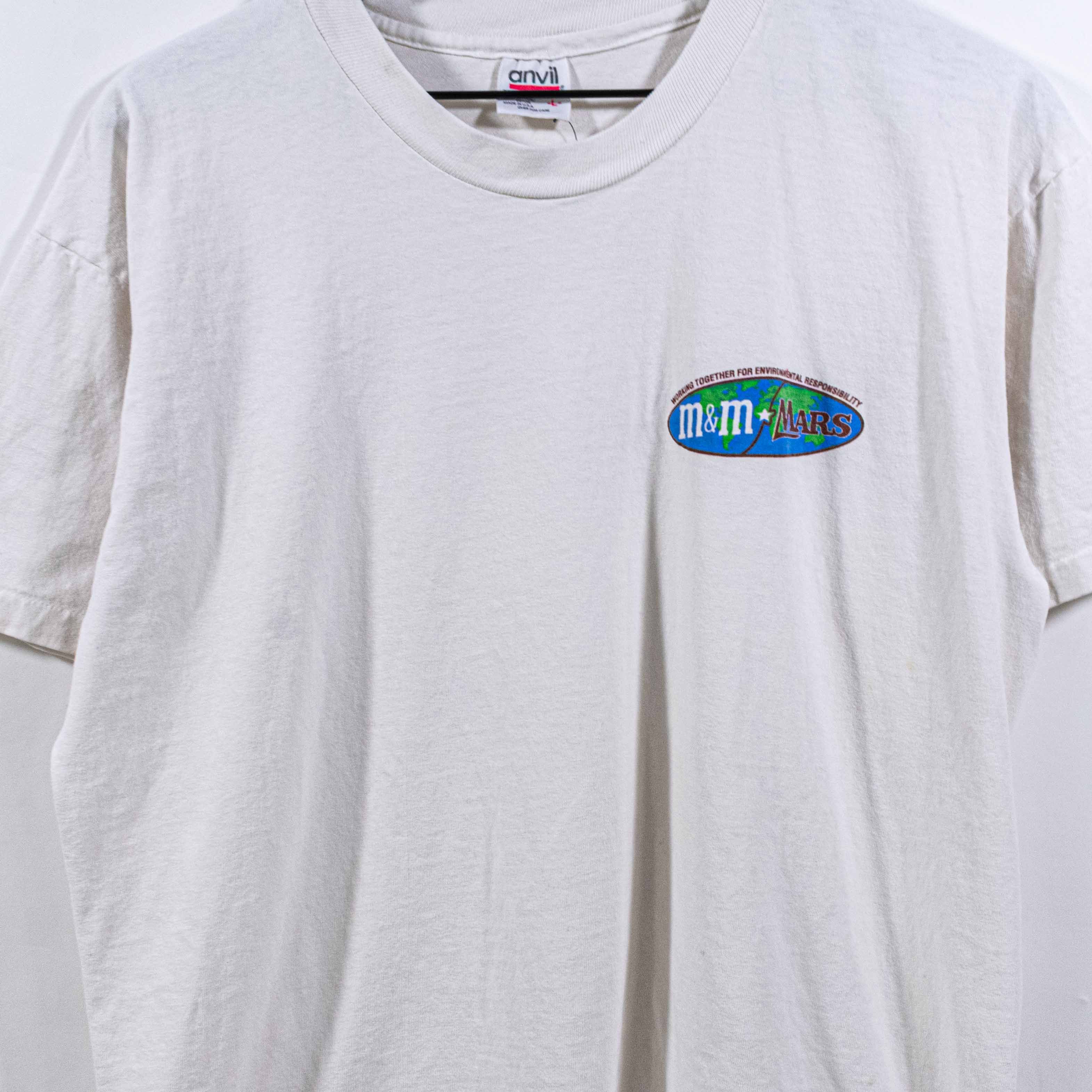Anvil Mars M&M Candy Environmental Responsibility T-Shirt VTG 90s Size US L / EU 52-54 / 3 - 4 Thumbnail