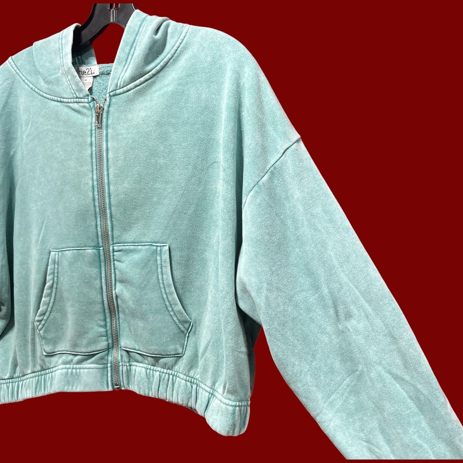 rue21 Rue 21 - Women's Long Sleeve Hooded Sweatshirt - Green - Ext Size XL / US 12-14 / IT 48-50 - 14 Thumbnail