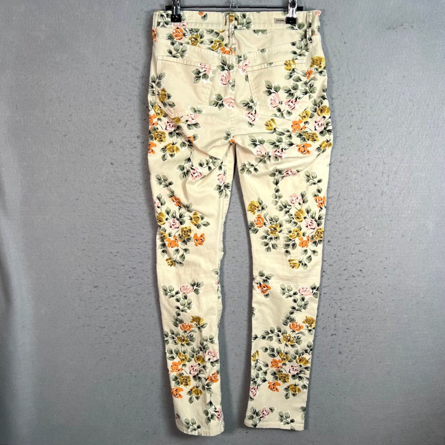 Citizens Of Humanity Citizens Of Humanity Womens 25 Mandy High Waist Retro Slim Jeans Floral 5-Pocket Denim Beige Vintage No Size 42" / US 20 - 2 Thumbnail