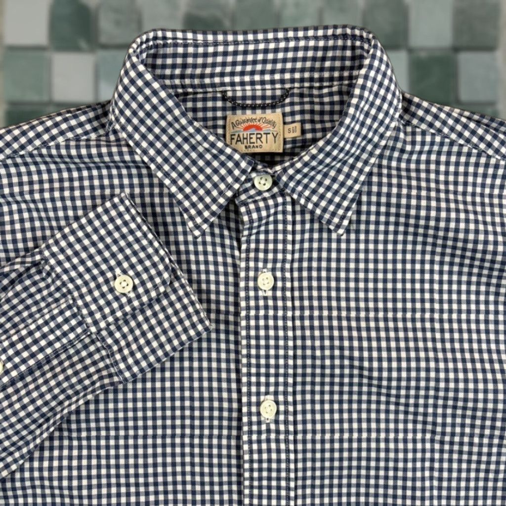 Faherty Faherty Brand The Movement Shirt Button-Down in Blue Gingham Check Men Small NWOT 49 Size US S / EU 44-46 / 1 - 1 Thumbnail