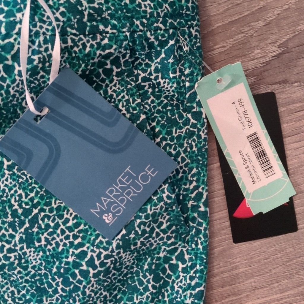 Other Market & Spruce Teal Lorraine Shorts Size 4 Size 27" / US 4 / IT 40 - 2 Thumbnail