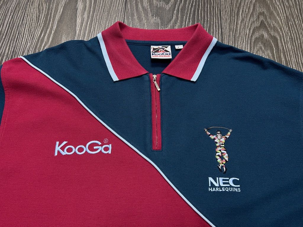 Other UK Rare Kooga Harlequins Rugby Union Polo Zip T Shirt Jersey Size US L / EU 52-54 / 3 - 2 Thumbnail
