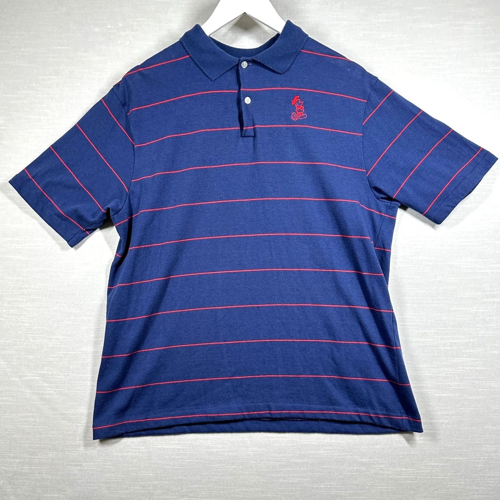 Disney VINTAGE Disney Shirt XL Blue Mens Striped Polo USA Mickey Mouse Polo Shirt Mens XL Blue Disney Polo Shirt Mens XL Blue Mickey Mouse Size US XL / EU 56 / 4 - 2 Thumbnail