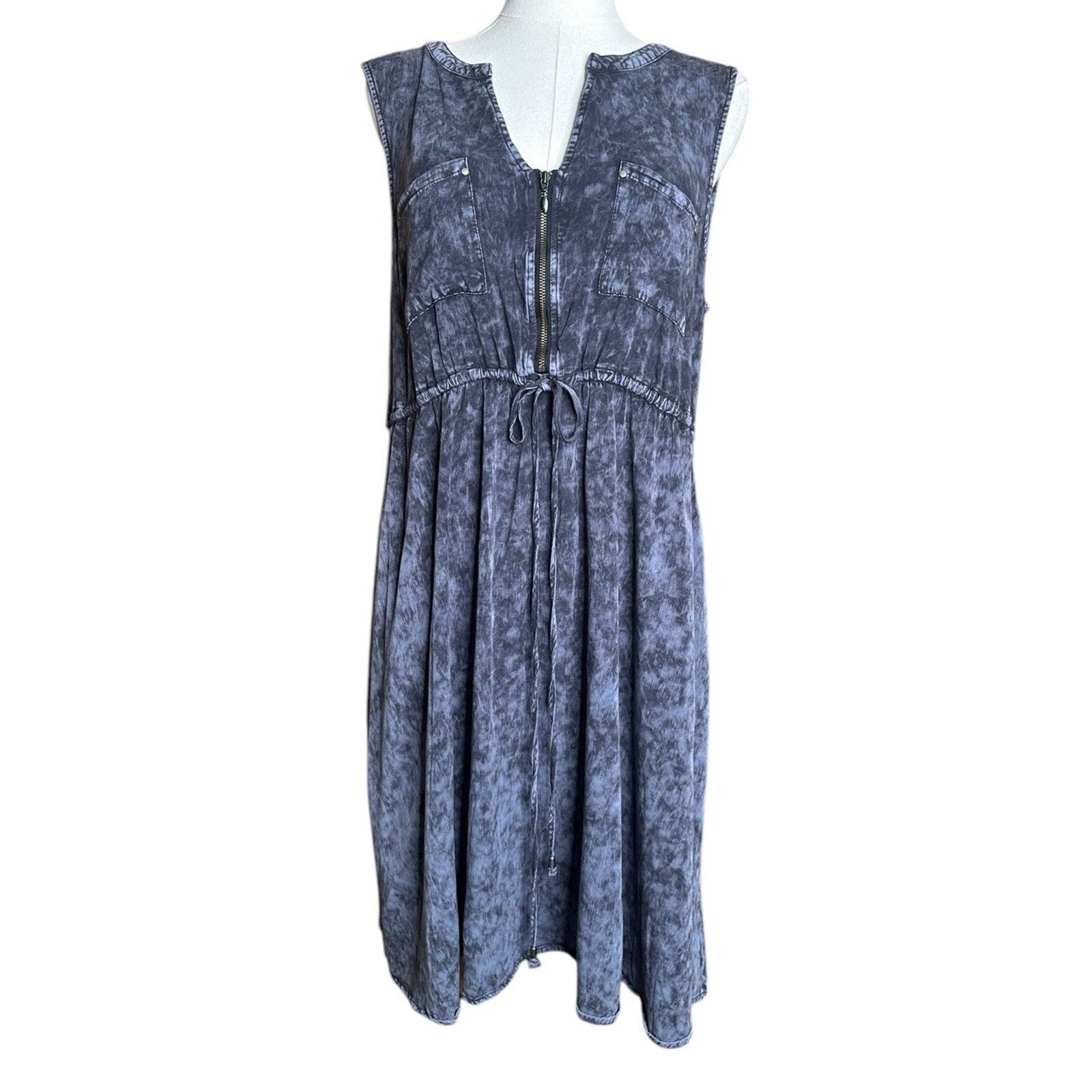 Other Torrid Mini Challis Zip-Front Shirt Dress Acid Wash Black L Size L / US 10 / IT 46 - 1 Thumbnail