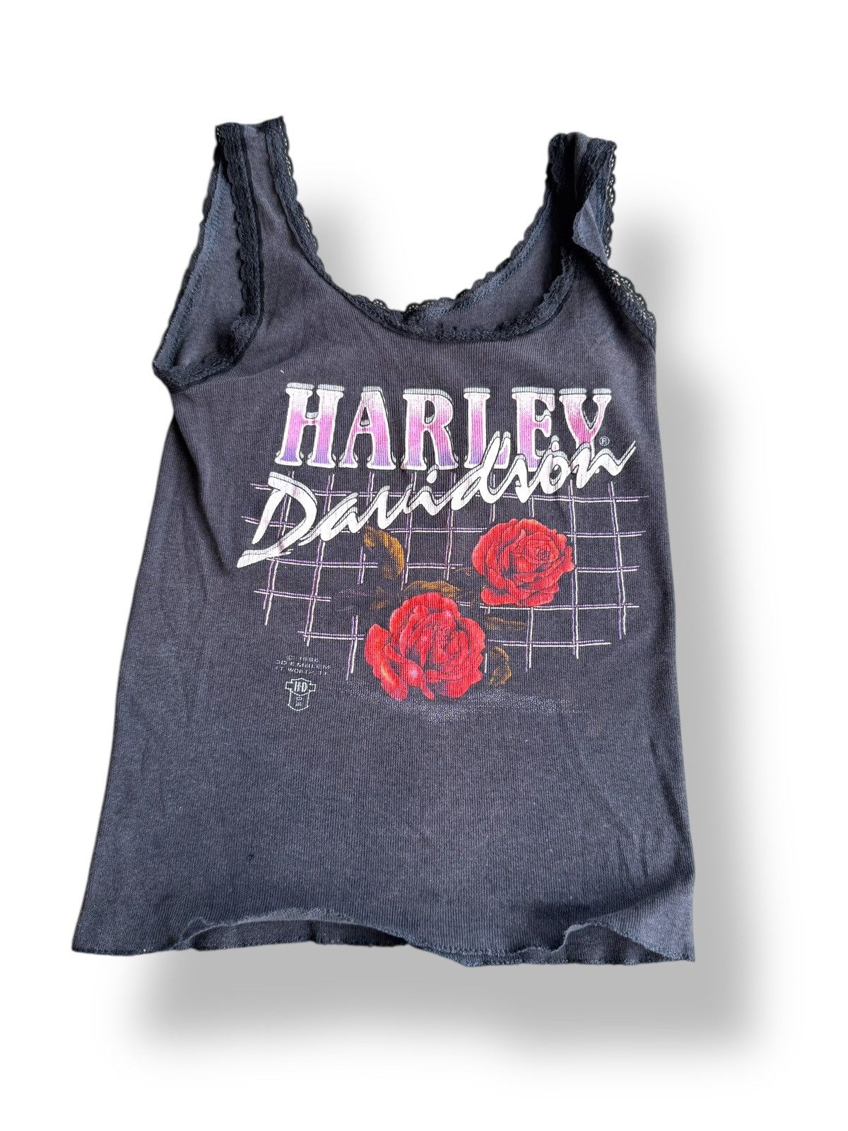 Harley Davidson × Vintage *RARE* VINTAGE 1988 80s 3D EMBLEM HARLEY DAVIDSON TANK TOP Size M / US 6-8 / IT 42-44 - 2 Thumbnail