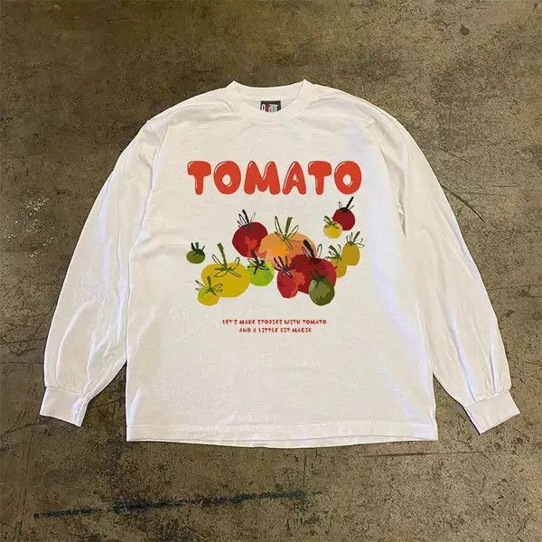 VIBE White washed retro tomato pattern long sleeve t-shirt Size US L / EU 52-54 / 3 - 1 Thumbnail