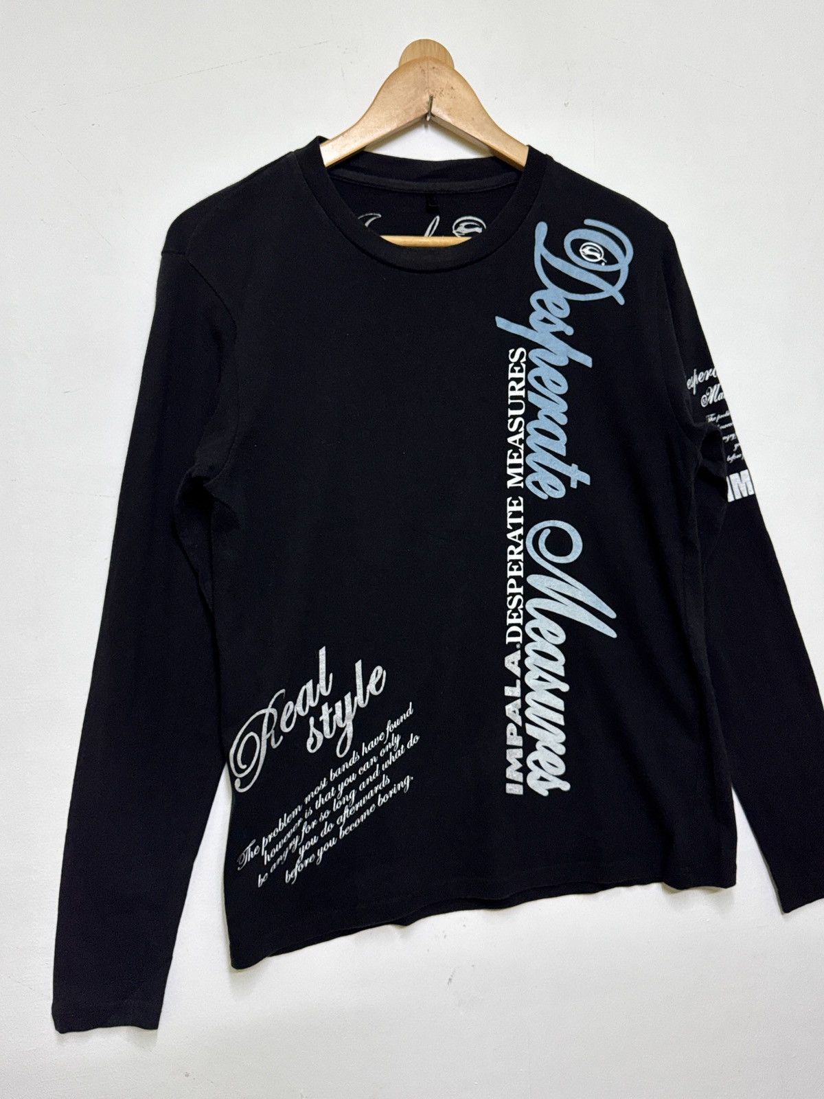 If Six Was Nine Y2K Impala Gothic Desperate Measures Poem Graphic Long Tee Size US XS / EU 42 / 0 - 3 Thumbnail