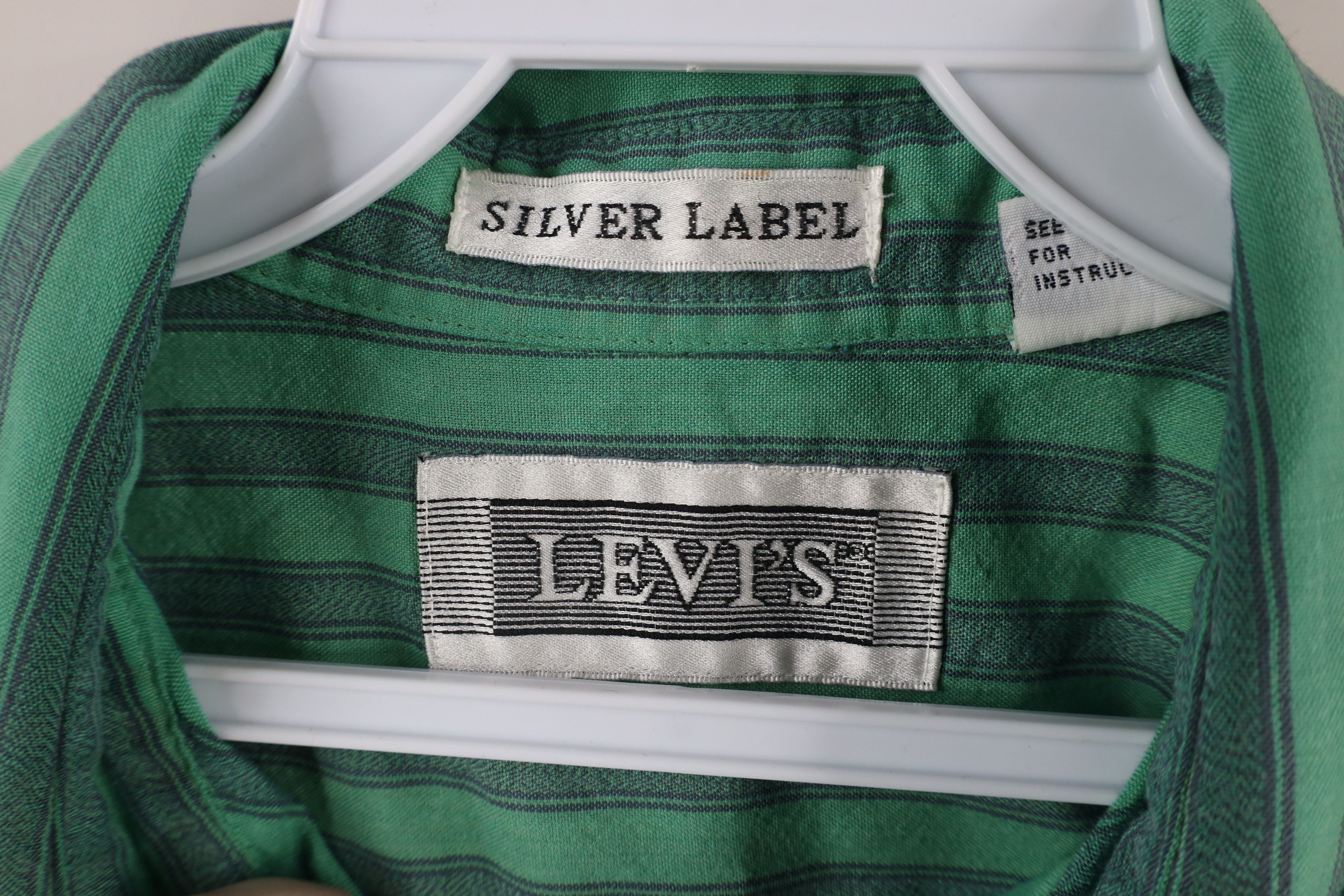 Levi's × Vintage Vintage 80s Levis Silver Label Big E Striped Button Shirt Size US M / EU 48-50 / 2 - 10 Thumbnail