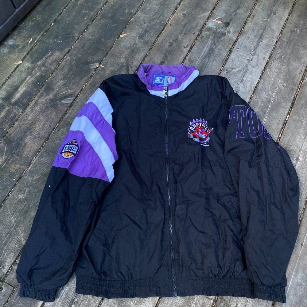 Starter Vintage Starter NBA Toronto Raptors Embroidered Windbreaker Size US XL / EU 56 / 4 - 3 Thumbnail
