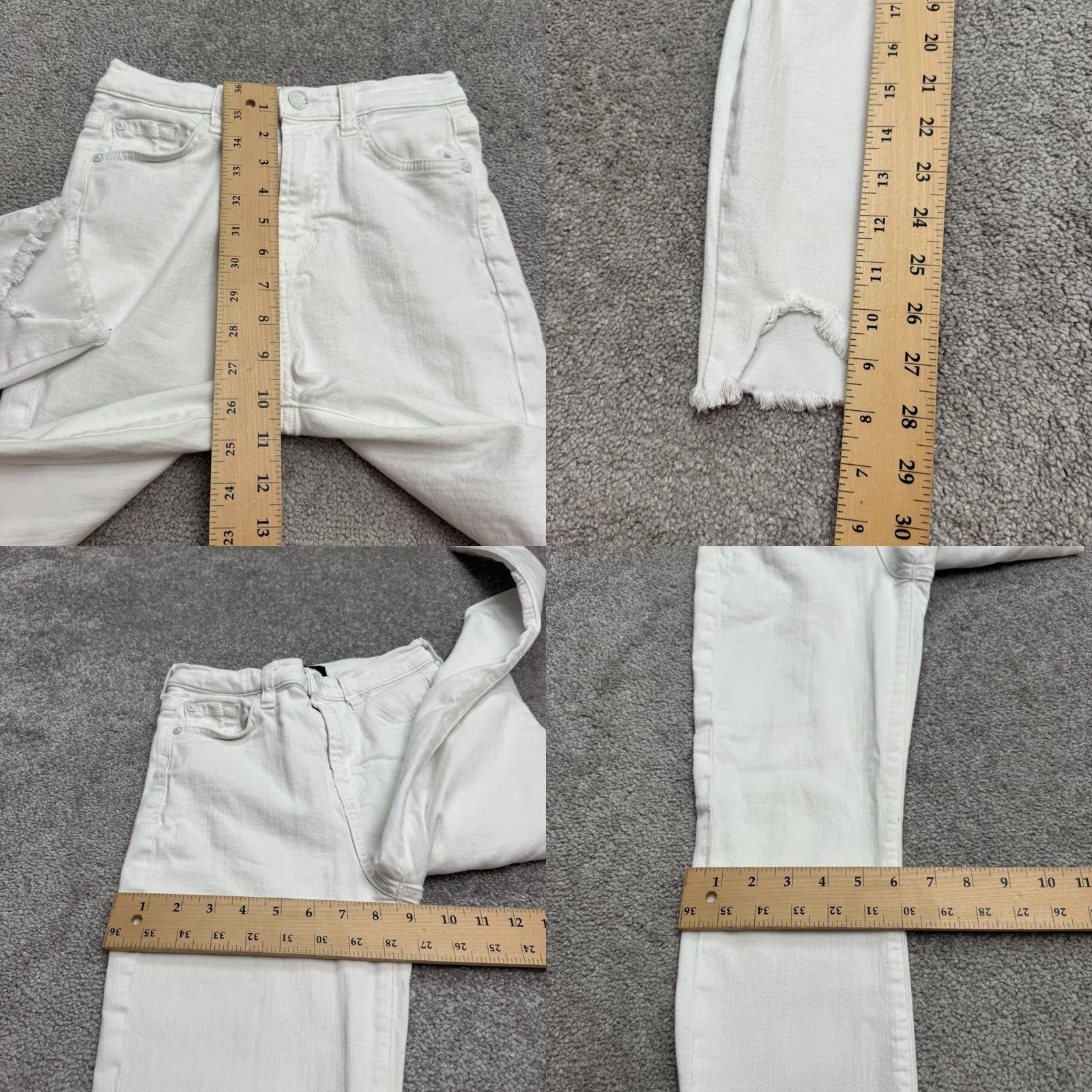 7 For All Mankind 7 For All Mankind The High Waist Ankle Skinny Denim Jeans Women 25 White Raw Hem Slim 5-Pocket Mens Womens Boys Girls City Streetwear Vintage No Size 42" / US 20 - 10 Thumbnail
