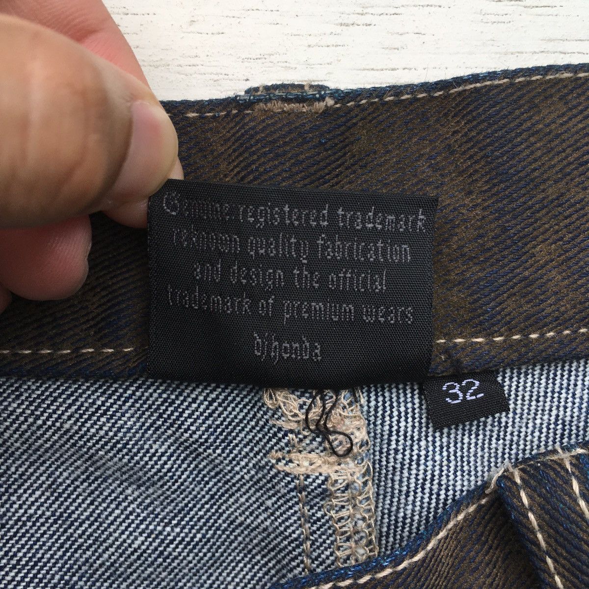 Japanese Brand × Vintage Crazy Vintage Dj Honda Denim Two Tones Jeans Size US 30 / EU 46 - 9 Thumbnail