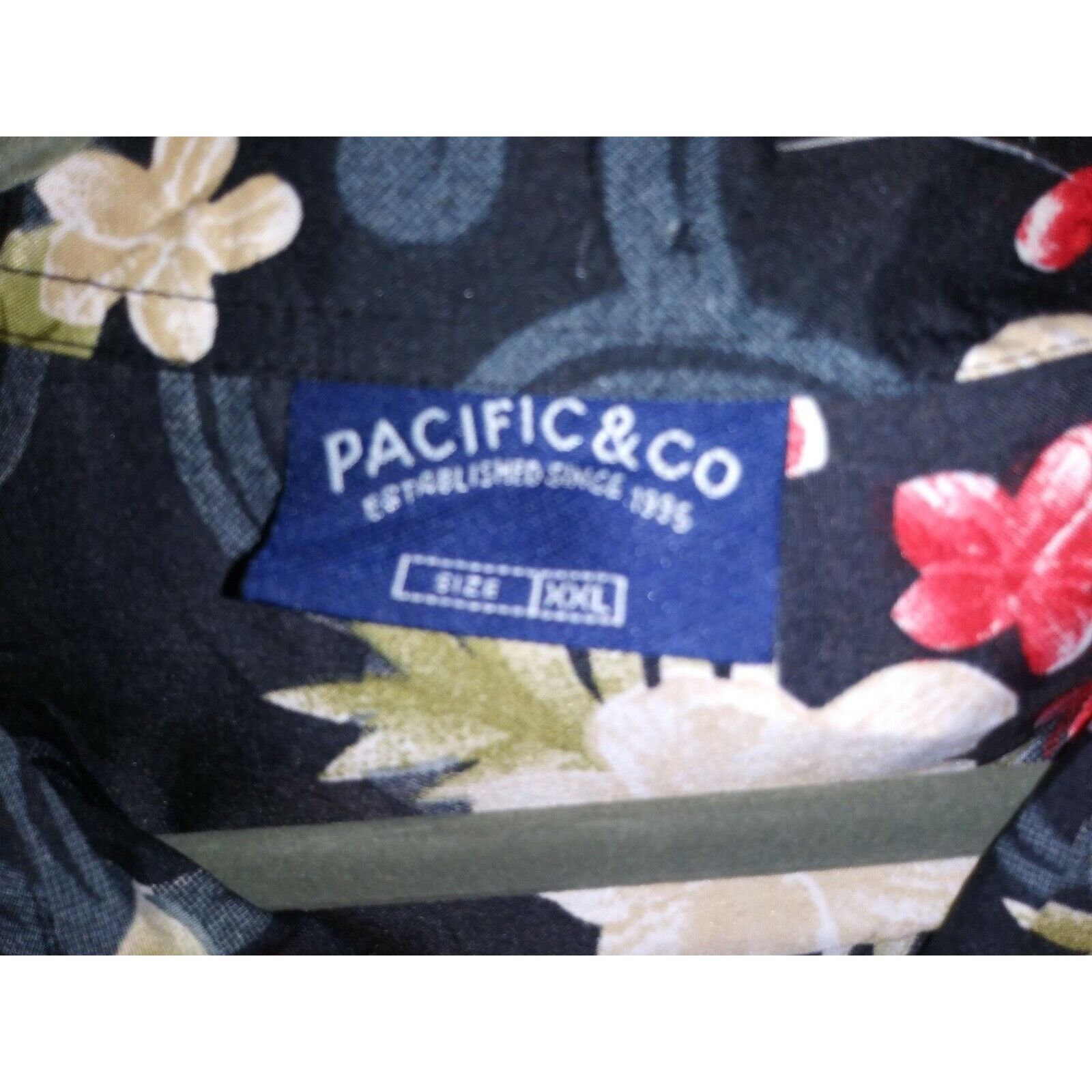 Pacific and Co. Mens Hawaiian Shirt XXL Pacific & CO Short Sleeve Floral & L Size US XXL / EU 58 / 5 - 4 Thumbnail