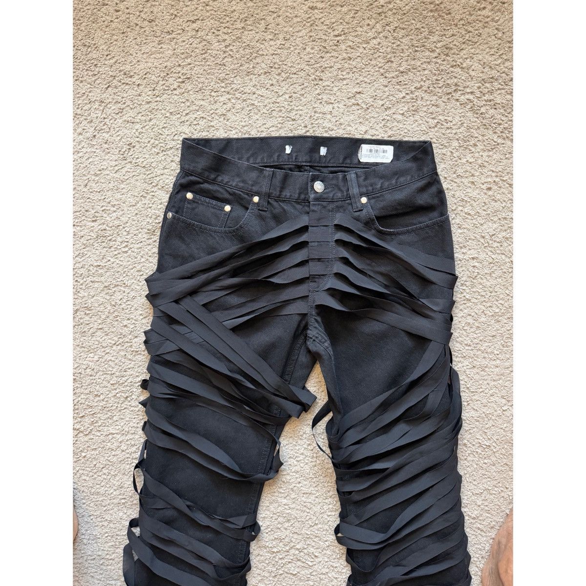 Helmut Lang HELMUT LANG BLACK RIBBON PANTS Size US 31 - 2 Thumbnail