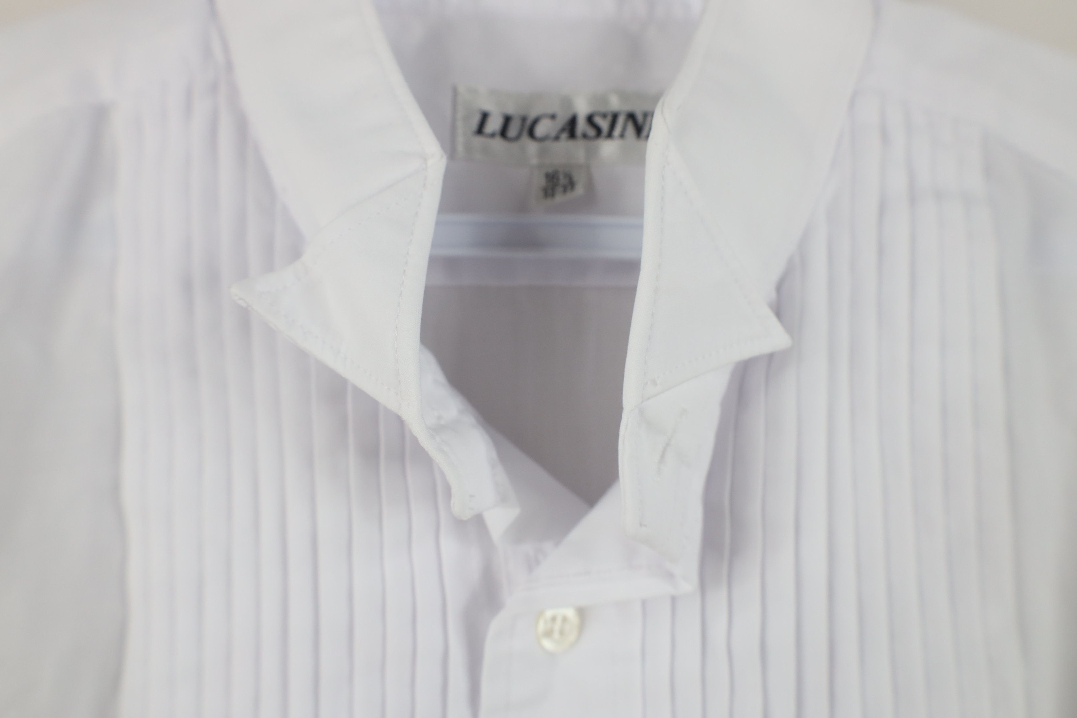 Vintage Vintage 90s Distressed Ruffled Prom Tuxedo Dress Shirt White Size US M / EU 48-50 / 2 - 8 Thumbnail