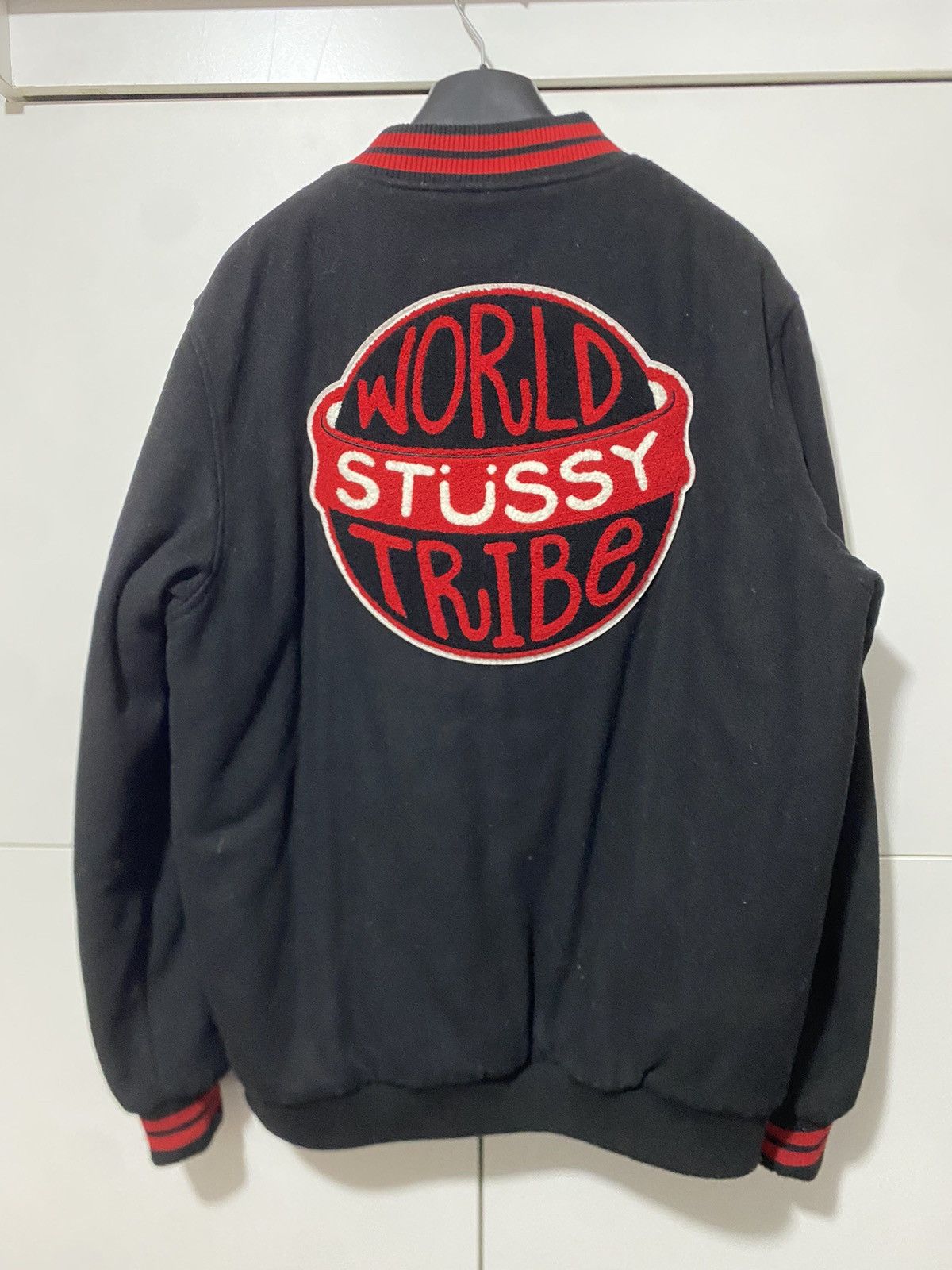 Stussy Stüssy Tribe Varsity Jacket, size XL, black with patch, used Size US XL / EU 56 / 4 - 8 Thumbnail