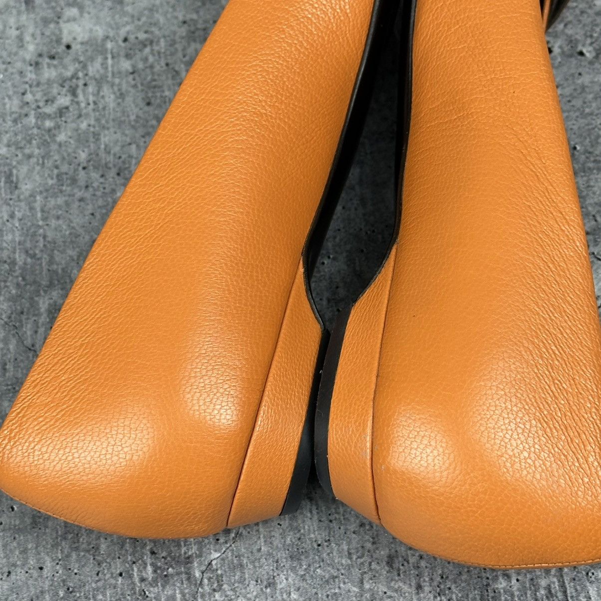 Miu Miu Vintage Miu Miu Bow Pointed Toe Leather Shoe Orange Sz 37 Size US 7 / IT 37 - 15 Thumbnail