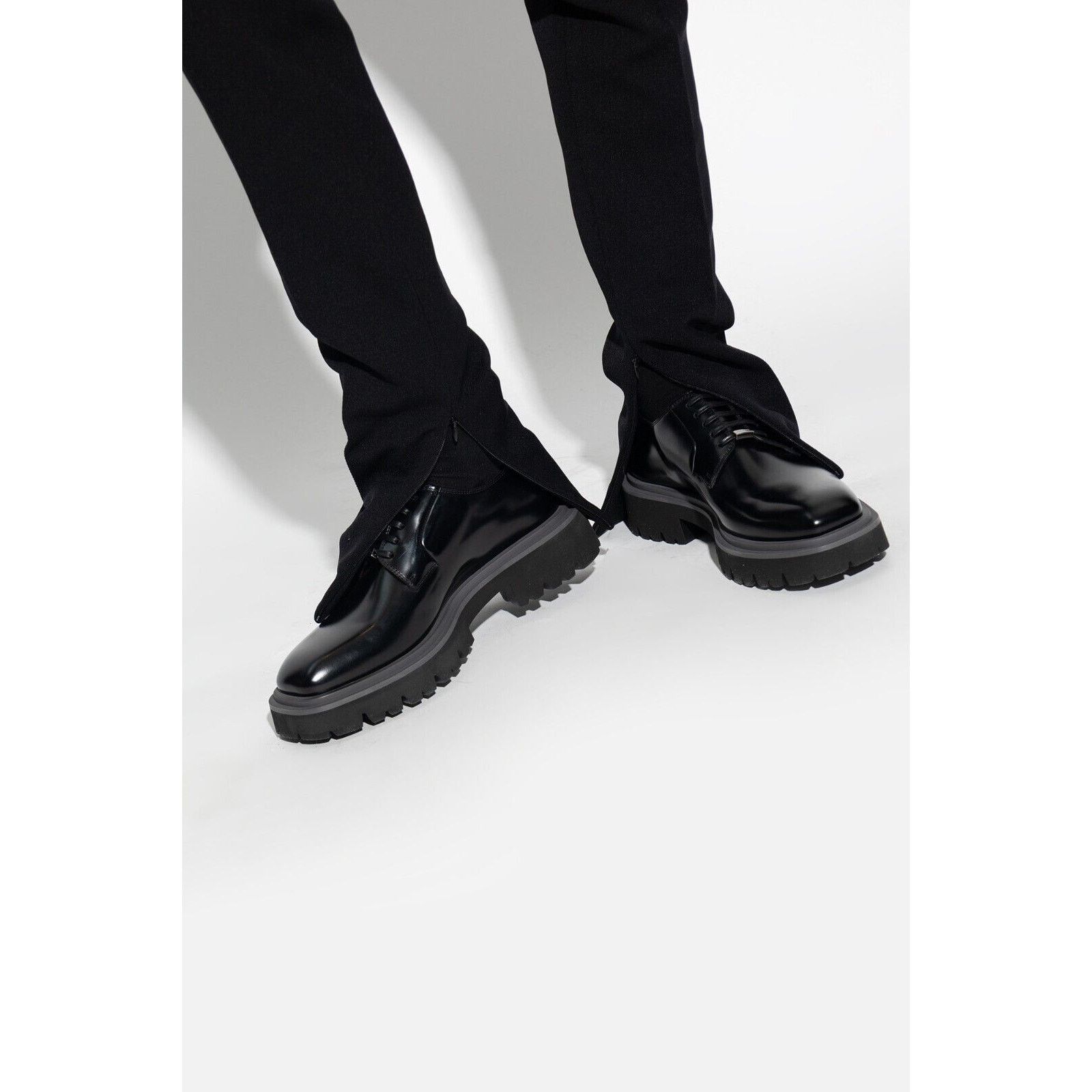 Salvatore Ferragamo FERRAGAMO FLICKER BLACK LEATHER LOGO LUG SOLE OXFORDS 9 M Size US 9 / EU 42 - 8 Thumbnail