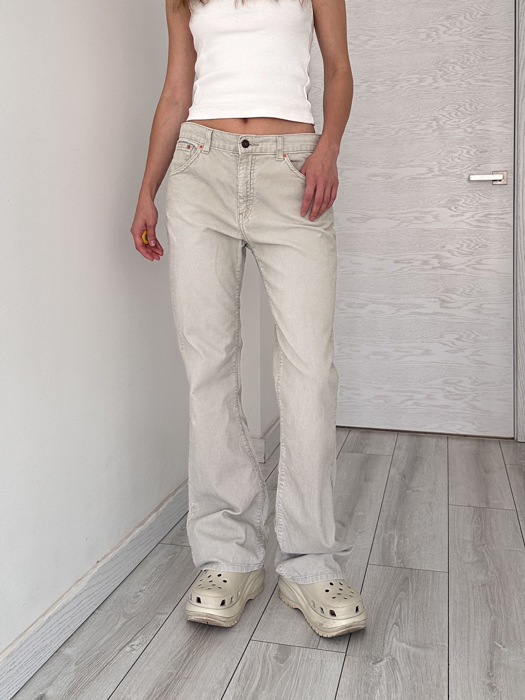 Levi's Levi's 525 Corduroy Cream Flare Pants Trousers Size 31" - 1 Thumbnail