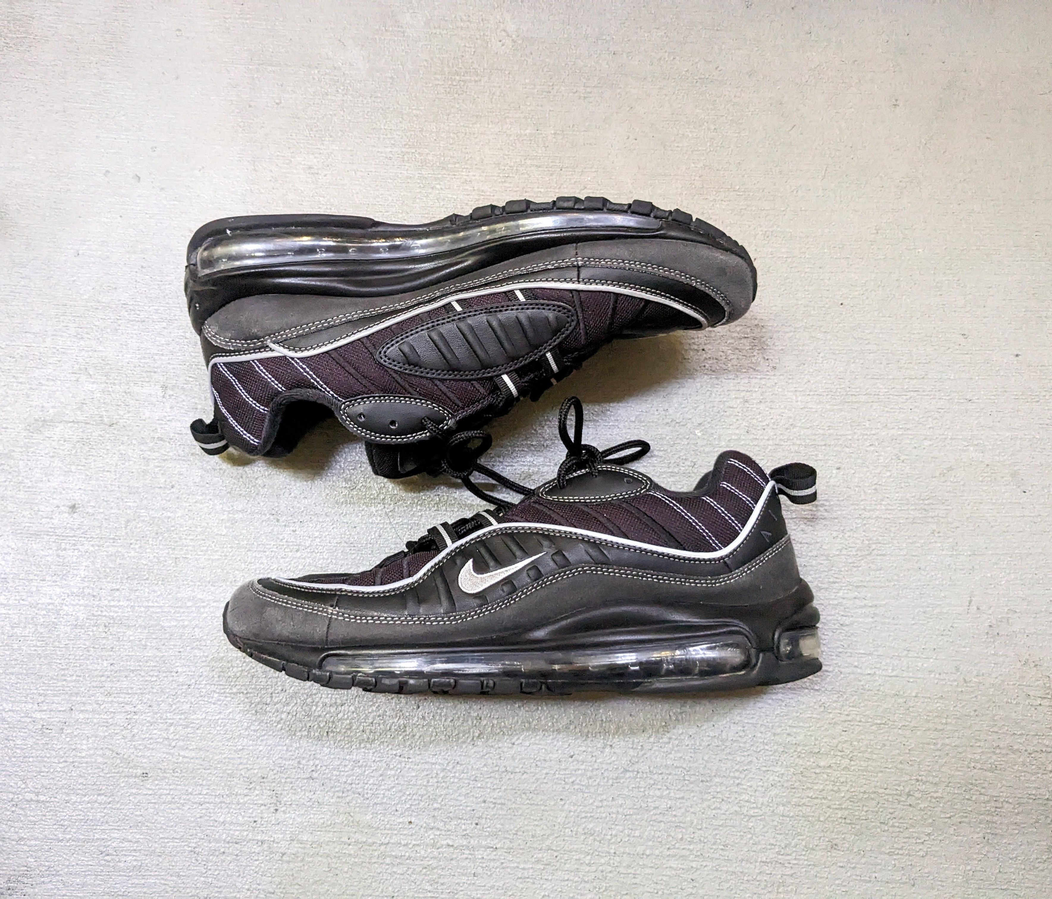 image of Nike Air Max 98 Oil Triple Black Size 9 Gray 640744-013 Shoes in Black/Gray, Men's