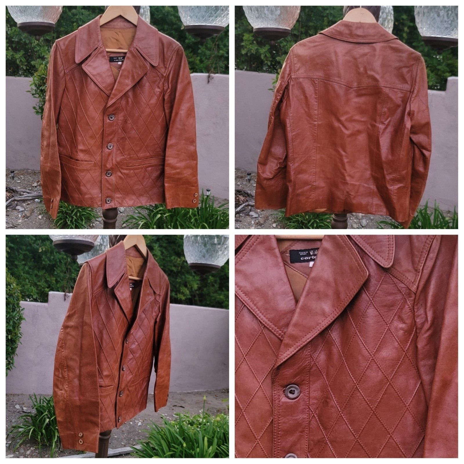 The Unbranded Brand Vtg Cortefiel Leather Jacket Western Made In Spain Grailed