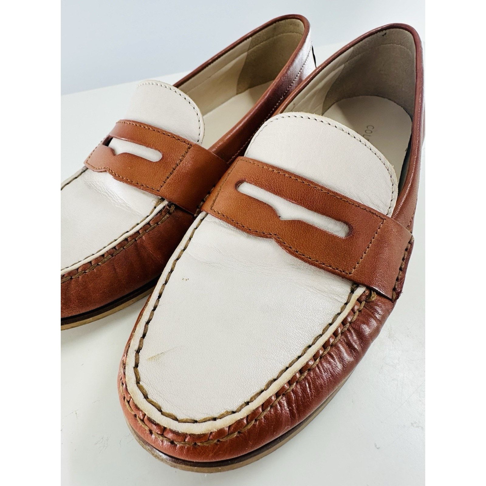 Cole Haan Cole Haan Womens Emmons Loafers II W06977 Tan Ivory Sz 7.5B Size US 7.5 / IT 37.5 - 4 Thumbnail