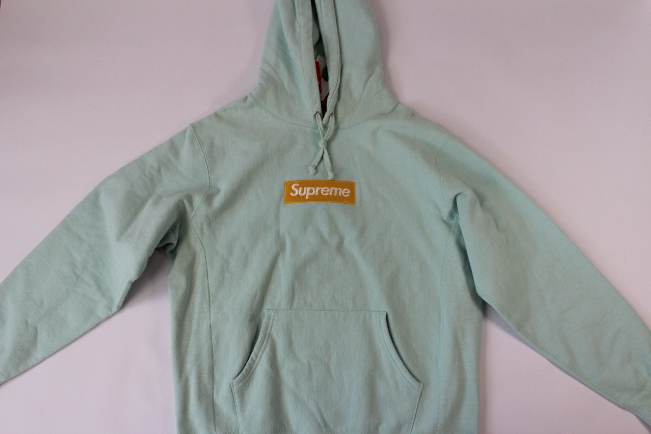 Supreme Supreme Box Logo Hooded Sweatshirt 'Ice Blue' Size US L / EU 52-54 / 3 - 10 Thumbnail