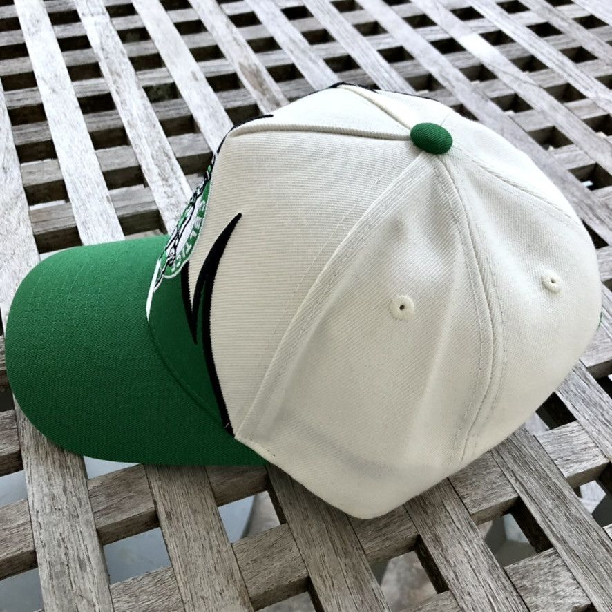 Mitchell & Ness Boston Celtics Shark Tooth NBA HWC A Frame Snapback Hat Size ONE SIZE - 2 Thumbnail