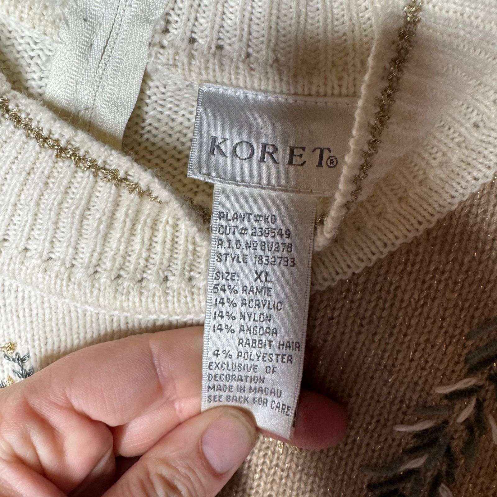Vintage Vintage Koret Grandma Sweater Bird Embroidered Angora XL Size XL / US 12-14 / IT 48-50 - 2 Thumbnail