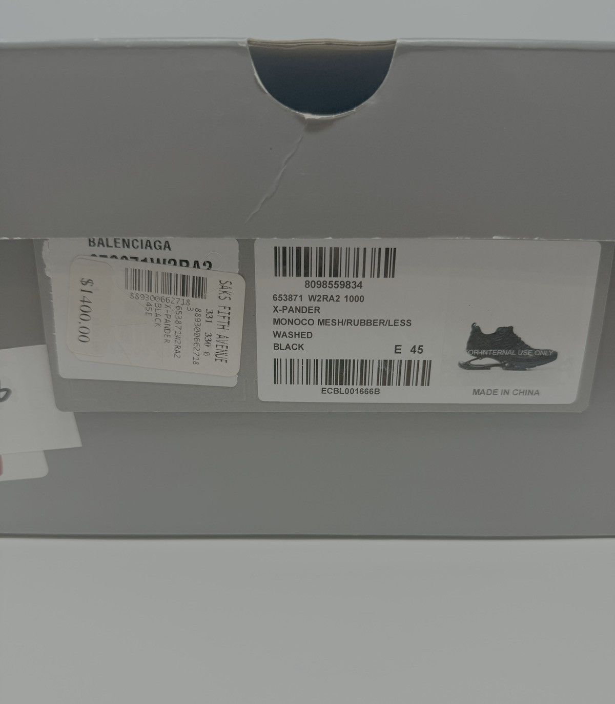 Balenciaga Balenciaga X-Pander Sneaker Black Size US 12 / EU 45 - 10 Thumbnail