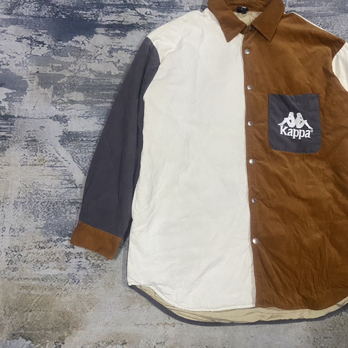 GU × Japanese Brand × Kappa Kappa X GU Multi Colour Corduroy Button Up Flannel Jacket Size US XXL / EU 58 / 5 - 3 Thumbnail