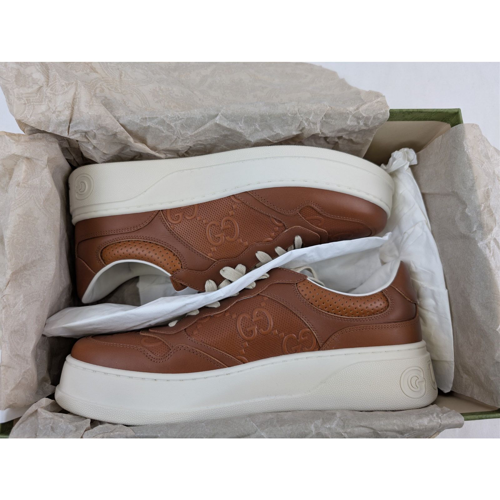 Gucci o1rshd1 Low Top Sneakers in Brown with White Sole Size US 12 / EU 45 - 22 Thumbnail