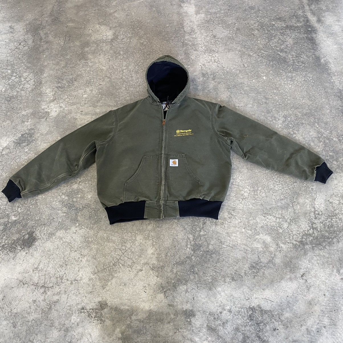 Carhartt × Vintage Vintage Carhartt Moss Green Hooded Active Jacket Size US L / EU 52-54 / 3 - 13 Thumbnail