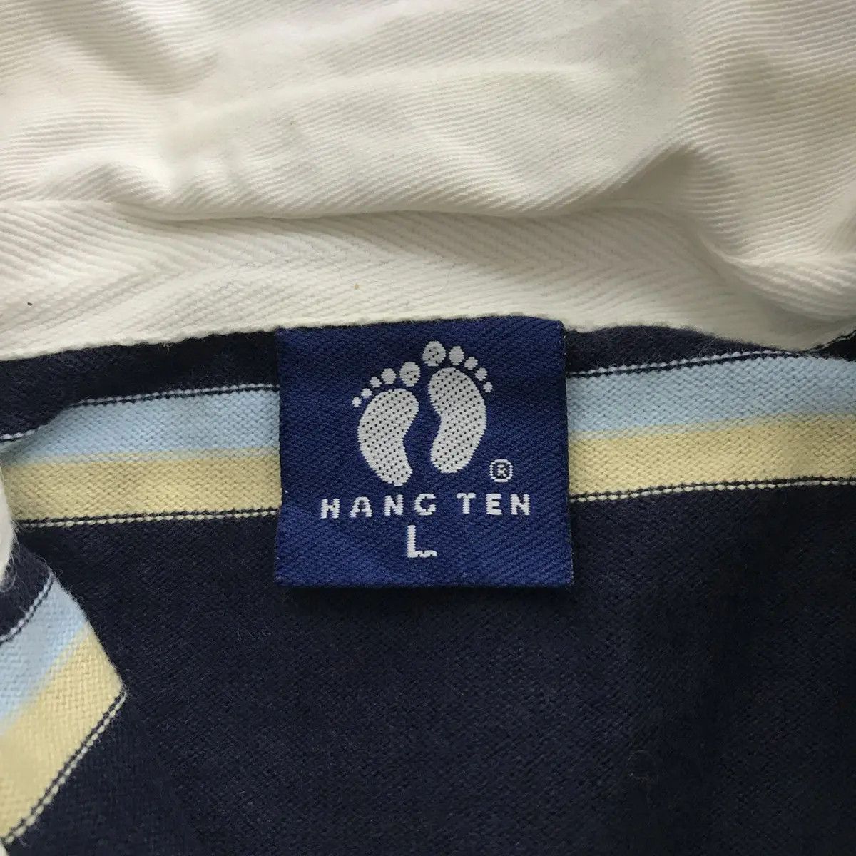 Hang Ten × Vintage Vintage HANG TEN HAWAII Striped Rugby Polo Tee Shirt Top Size US L / EU 52-54 / 3 - 5 Thumbnail