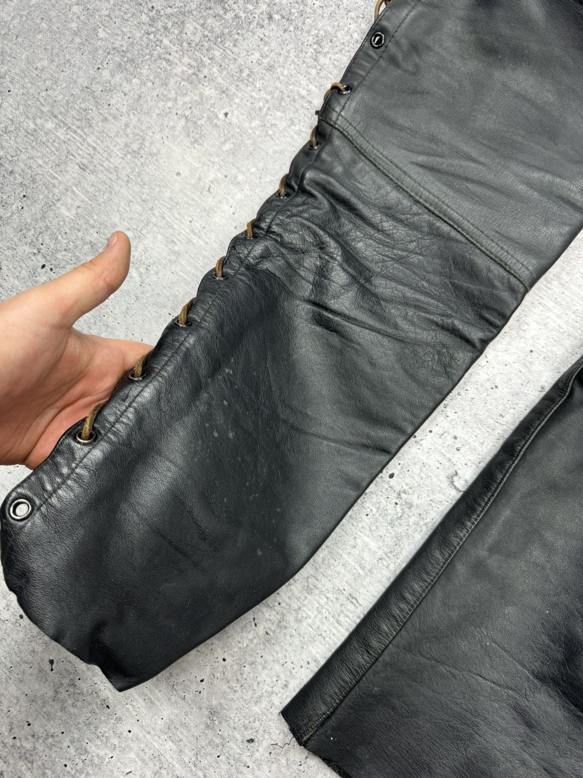 Genuine Leather × Vintage Vintage 90’s Y2K Style Casual Cowboy Genuine Leather Pants Size US 31 - 19 Thumbnail
