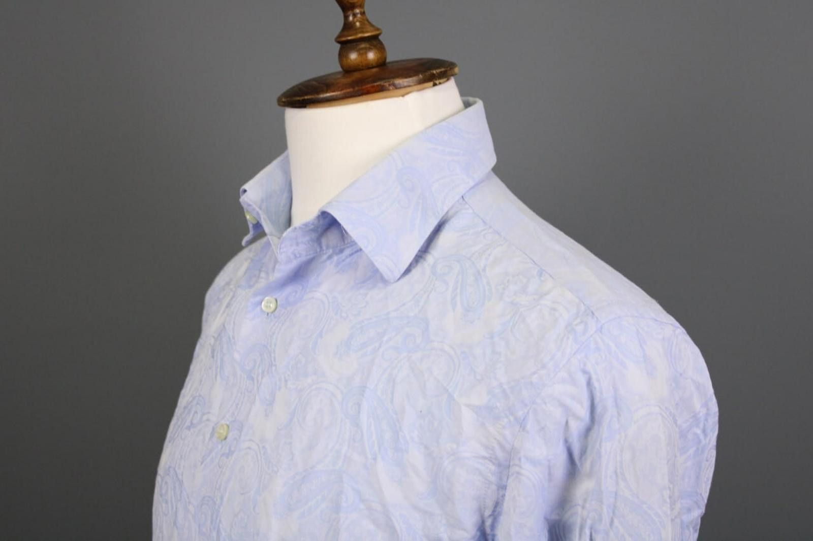 Etro Etro Milano Blue Paisley Button Down Shirt Size 41 Size US M / EU 48-50 / 2 - 9 Thumbnail