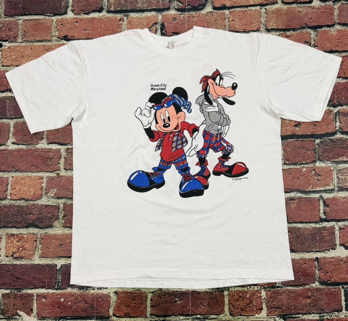 Disney Vintage 90s Disney Mickey Mouse Goofy Hip Hop Ocean City Tee Size US XXL / EU 58 / 5 - 1 Thumbnail