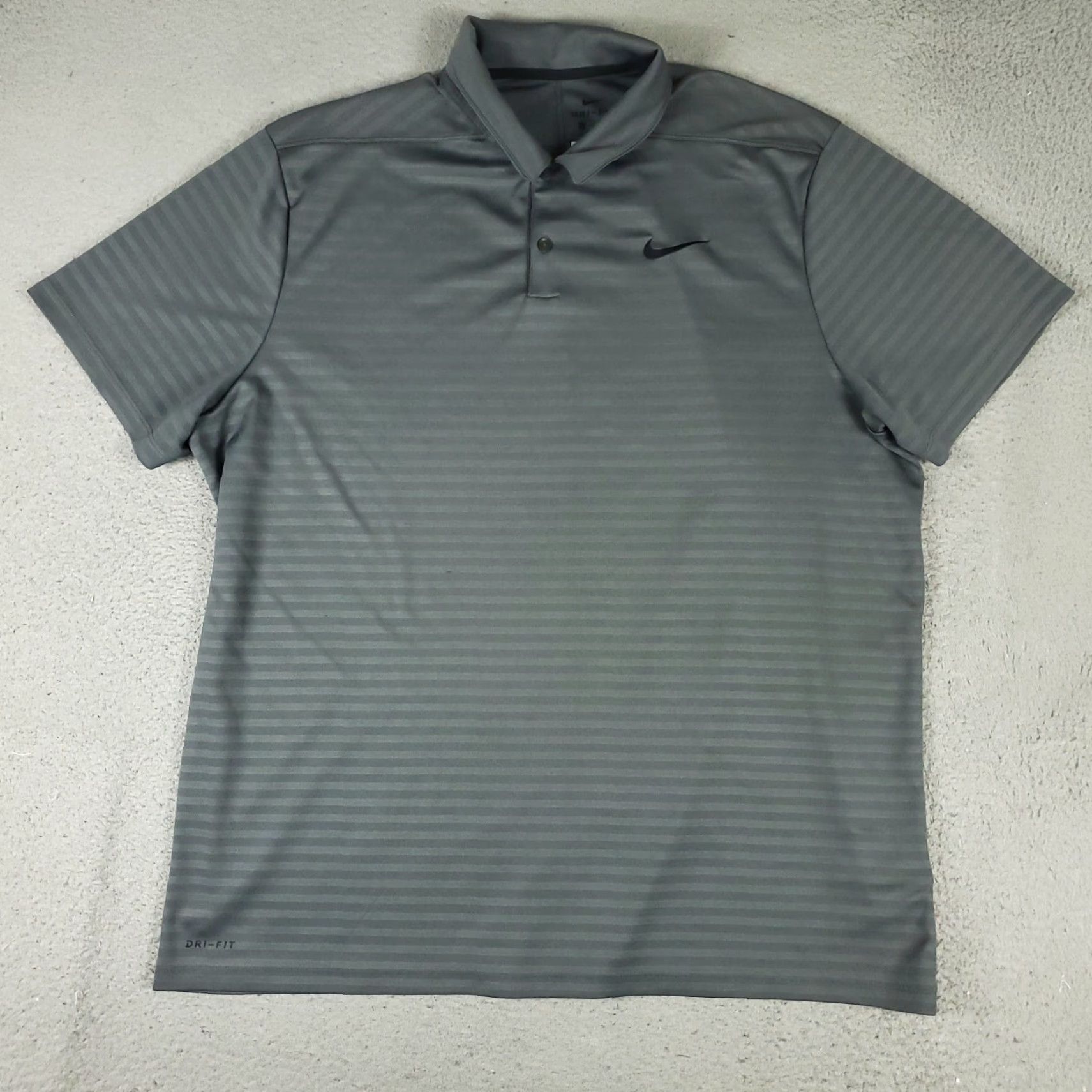 Nike Nike Polo Shirt Mens Size 2XL Gray Striped Swoosh Golf Casual Short Sleeve Size US XXL / EU 58 / 5 - 2 Thumbnail