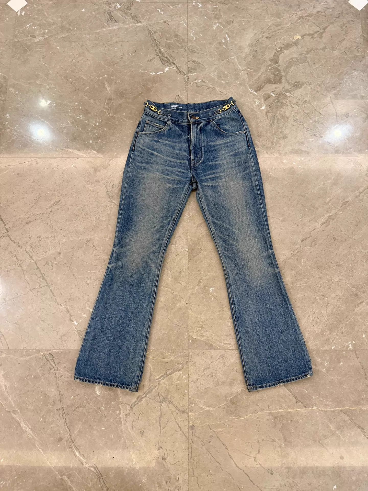 Celine Celine by Hedi Slimane Lock Gold Label Flared Jeans 26 Lisa Size 26" / US 2 / IT 38 - 1 Thumbnail