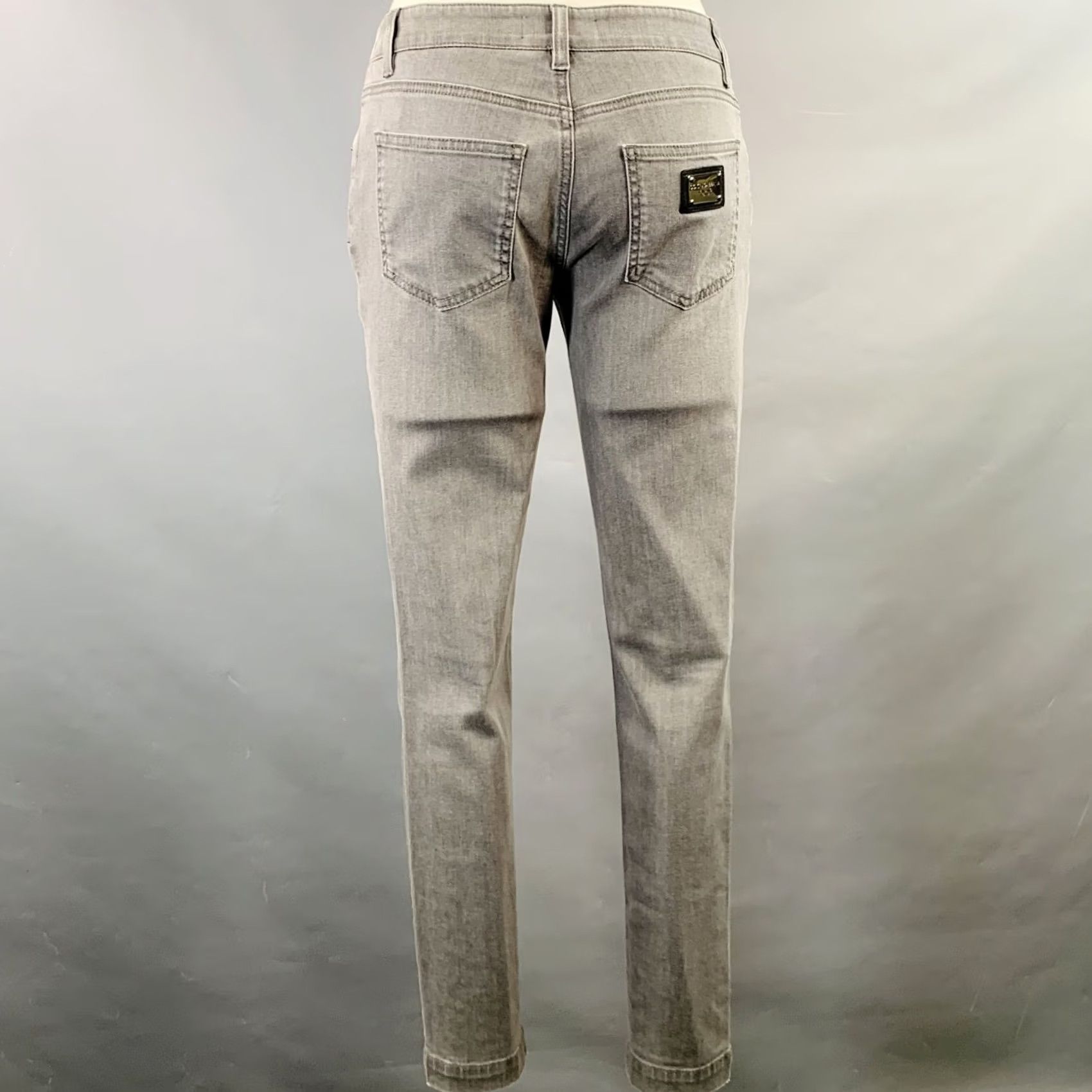 Dolce & Gabbana DOLCE & GABBANA Grey Twill Tapered Jeans Women Size 4 Size 27" / US 4 / IT 40 - 2 Thumbnail